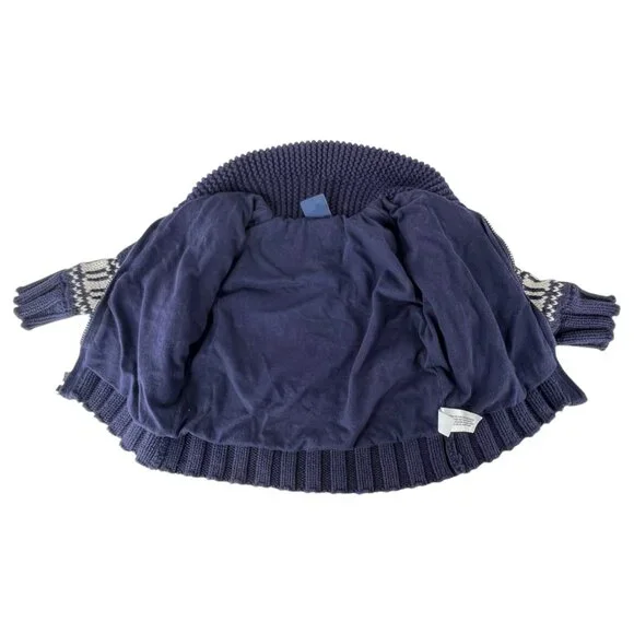 Baby Gap Nautical Americana Knit Sweater Jacket Size 3-6 Months Navy Blue Zip - Picture 2 of 5